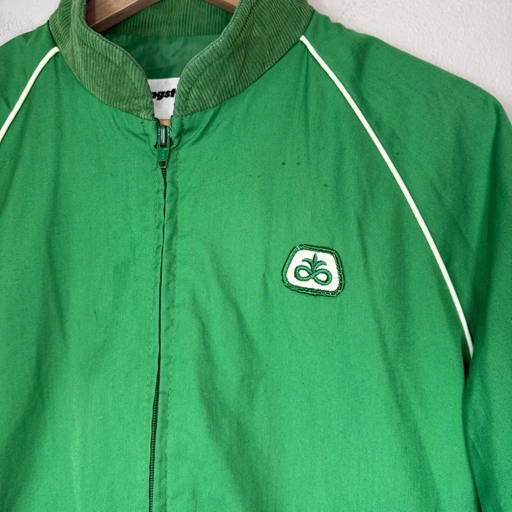 Green Zip-Up Jacket with Logo